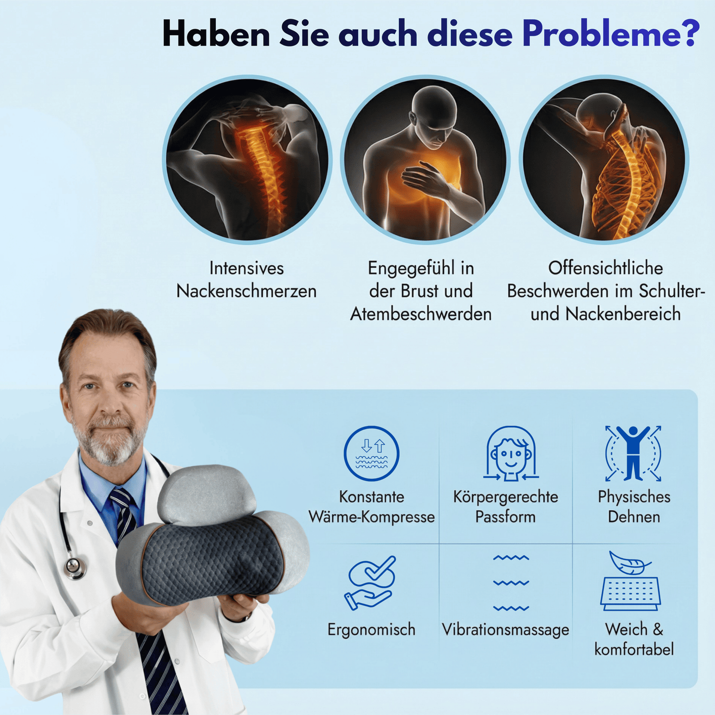 3-in-1-Nackenmassagekissen