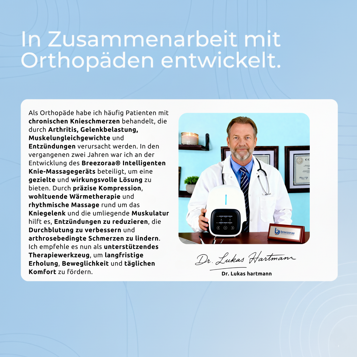 Intelligentes Knie-Massagegerät