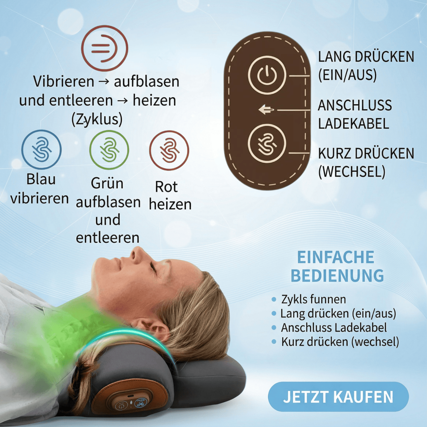 3-in-1-Nackenmassagekissen